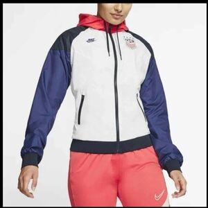 Nike Team USA Soccer Windrunner Jacket in Red White Blue Zip Up Women's XS